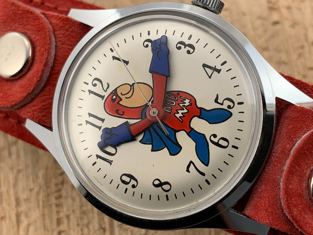 Vintage Helbros BUDMAN Base Metal W/ Stainless Steel Case Back