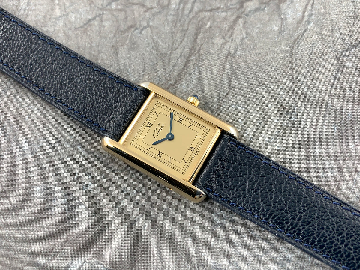 Cartier Lady's must de Cartier Vermeil Tank Quartz Ref # 3 66001