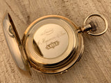 Antique A. Huguenin & Sons Locle 14K Yellow Gold 1/4 Hour Repeater with Chronograph Pocket Watch