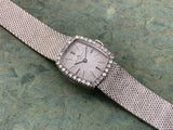 Baume & Mercier 14K White Gold and Diamond Hand Wind Mechanical Cushion