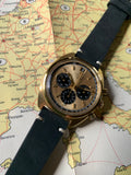 Vintage Movado Datron Sub Sea HS360 Gold-Plated Steel Case Back Chronograph Automatic Mechanical Unpolished!