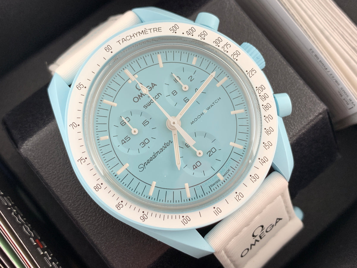 Omega X Swatch Bioceramic MoonSwatch Chronograph Mission to Uranus Quartz