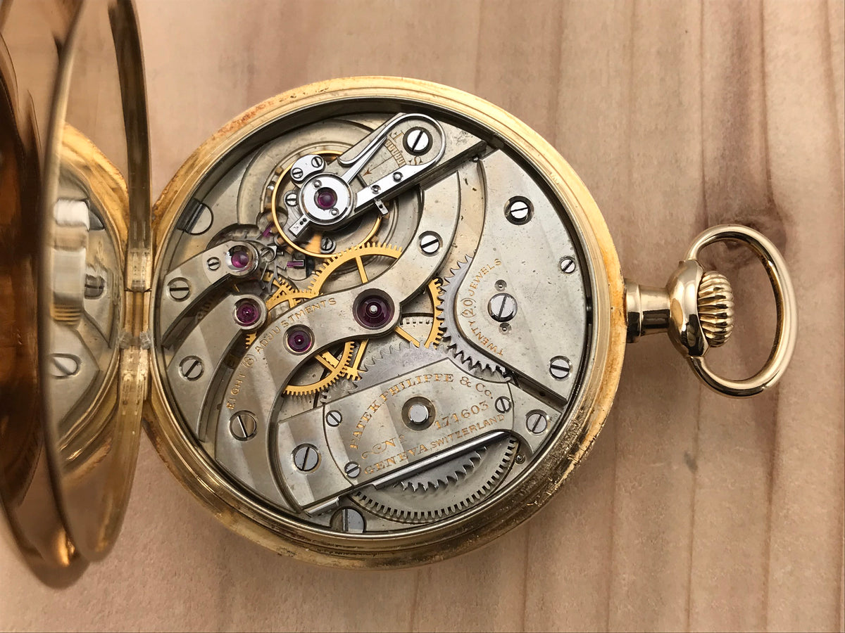 Vintage Patek Philippe 18K Yellow Gold Triple Signed Pocket 