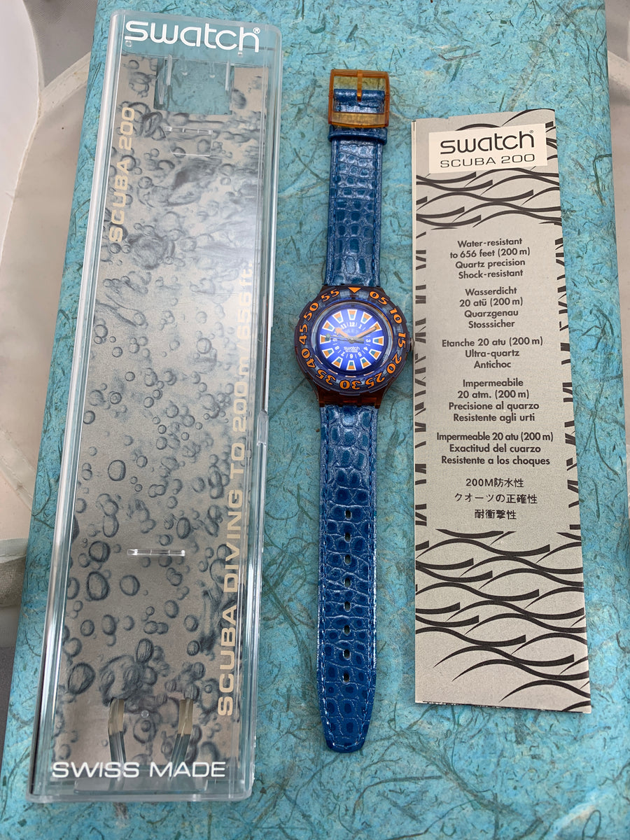 Vintage NOS Swatch Originals Scuba 200 Sea Clip SDO100 Plastic