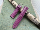 Purple Hadley Roma Genuine Shiny Alligator USA Made Strap 20mm X 18mm