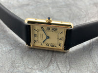 Vintage Cartier must de Cartier Gold Over 925 Sterling Silver Vermeil Tank Quartz