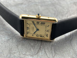 Vintage Cartier must de Cartier Gold Over 925 Sterling Silver Vermeil Tank Quartz