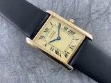 Vintage Cartier must de Cartier Gold Over 925 Sterling Silver Vermeil Tank Quartz