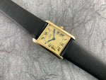 Vintage Cartier must de Cartier Gold Over 925 Sterling Silver Vermeil Tank Quartz