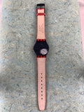 Vintage NOS Swatch Originals GB418 Red Flame Plastic/Leather Quartz 1995 VERY RARE!