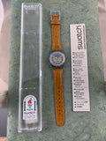 Vintage NOS Swatch Originals Thursday GN147 Plastic/Leather Quartz 1995 RARE!