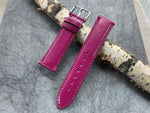 Magenta Pink Super High Quality Genuine Shiny Lizard Quick Change USA Made Strap 20mm X 18mm