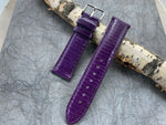 Purple Super High Quality Genuine Shiny Lizard Quick Change USA Made Strap 20mm X 18mm