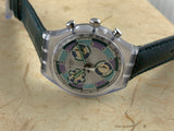 Vintage NOS Swatch Originals Chronograph Greentic SCV100 Plastic/Leather Quartz 1993 RARE!