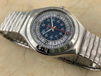 Vintage NOS Swatch Irony Full Size YGS103C Ocean Storm Stainless Steel Bracelet Quartz 1996 RARE!