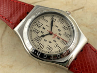 Vintage NOS Swatch Irony MID-SIZE YLS103 Red Amazon Stainless Steel Quartz 1996 RARE!