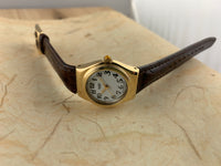 Vintage NOS Swatch Irony Small Lady's Size YSG101 Quarter Latin Yellow Gold Plated Stainless Steel Quartz 1996 RARE!