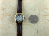 Vintage NOS Swatch Irony Small Lady's Size YSG101 Quarter Latin Yellow Gold Plated Stainless Steel Quartz 1996 RARE!