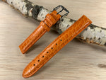 Orange Hadley Roma Genuine Matte Alligator USA Made Strap 14mm X 14mm