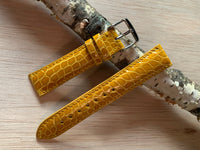 Yellow Hadley Roma Genuine Shiny Alligator USA Made Strap 18mm X 16mm