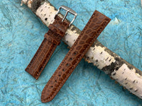 Brown Hadley Roma Genuine Matte Alligator USA Made Strap 18mm X 16mm