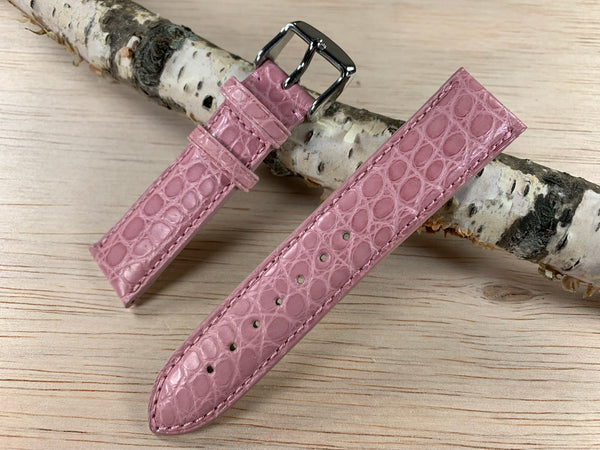 Light Pink Hadley Roma Genuine Matte Alligator USA Made Strap 20mm X 18mm