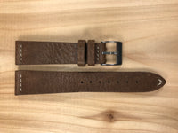 Brown Handmade & Hand-stitched Italian Leather Strap | 20mm X 16mm - Back In Time International | Back In Time International
