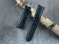 Dark Blue Hadley Roma Genuine Matte Alligator USA Made Strap 20mm X 18mm
