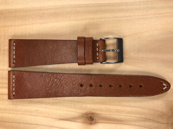 Sepia Brown Handmade & Hand-stitched Italian Leather Strap | 22mm X 16mm - Back In Time International | Back In Time International