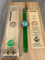 Vintage NOS Swatch Originals Automatic Time To Move SAK102 United Nations Earth Summit Plastic 1992 Auto RARE!