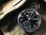 Breitling Stainless Steel Military Navigational Stop Chronograph WWII Pocket Watch