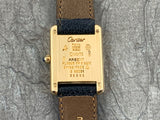 Cartier Lady's must de Cartier Vermeil Tank Quartz Ref # 3 66001
