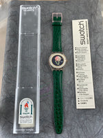Vintage NOS Swatch Originals Rosathea GP110 Plastic/Leather Quartz 1995 RARE!