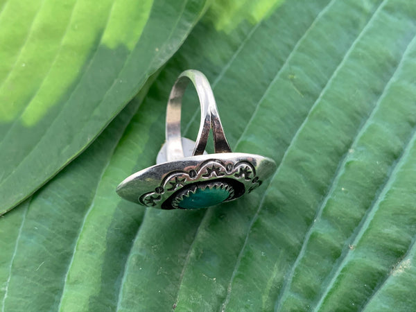 Vintage 925 Sterling silver and green turquoise Native American