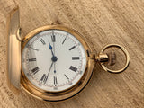 Antique A. Huguenin & Sons Locle 14K Yellow Gold 1/4 Hour Repeater with Chronograph Pocket Watch