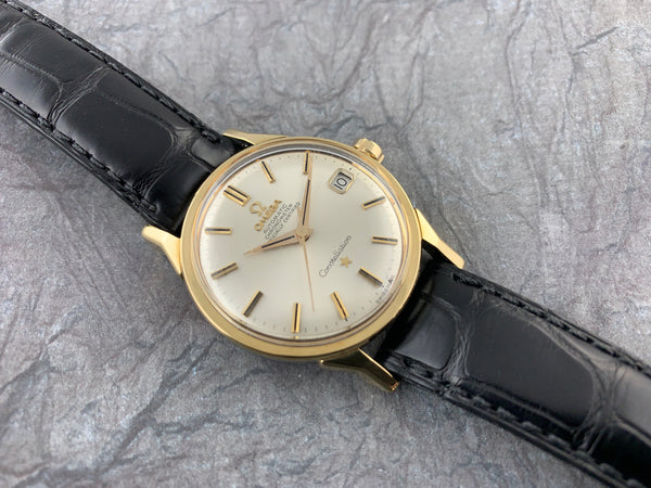 Vintage Omega Constellation 14K Gold Top/ Stainless Steel Back Chronometer Automatic