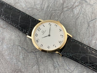 Omega 14K Gold Round Thin Quartz Dress Watch Ref# 191.746