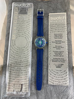 Vintage NOS Swatch Originals Musicall Tone In Blue SLK100 Plastic Quartz Jean Michel Jarre 1993 RARE!